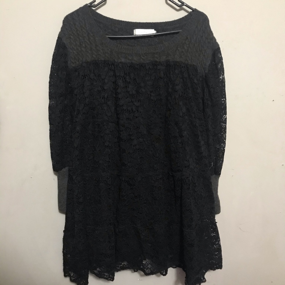 Simply Couture Lace Sweater Babydoll Top